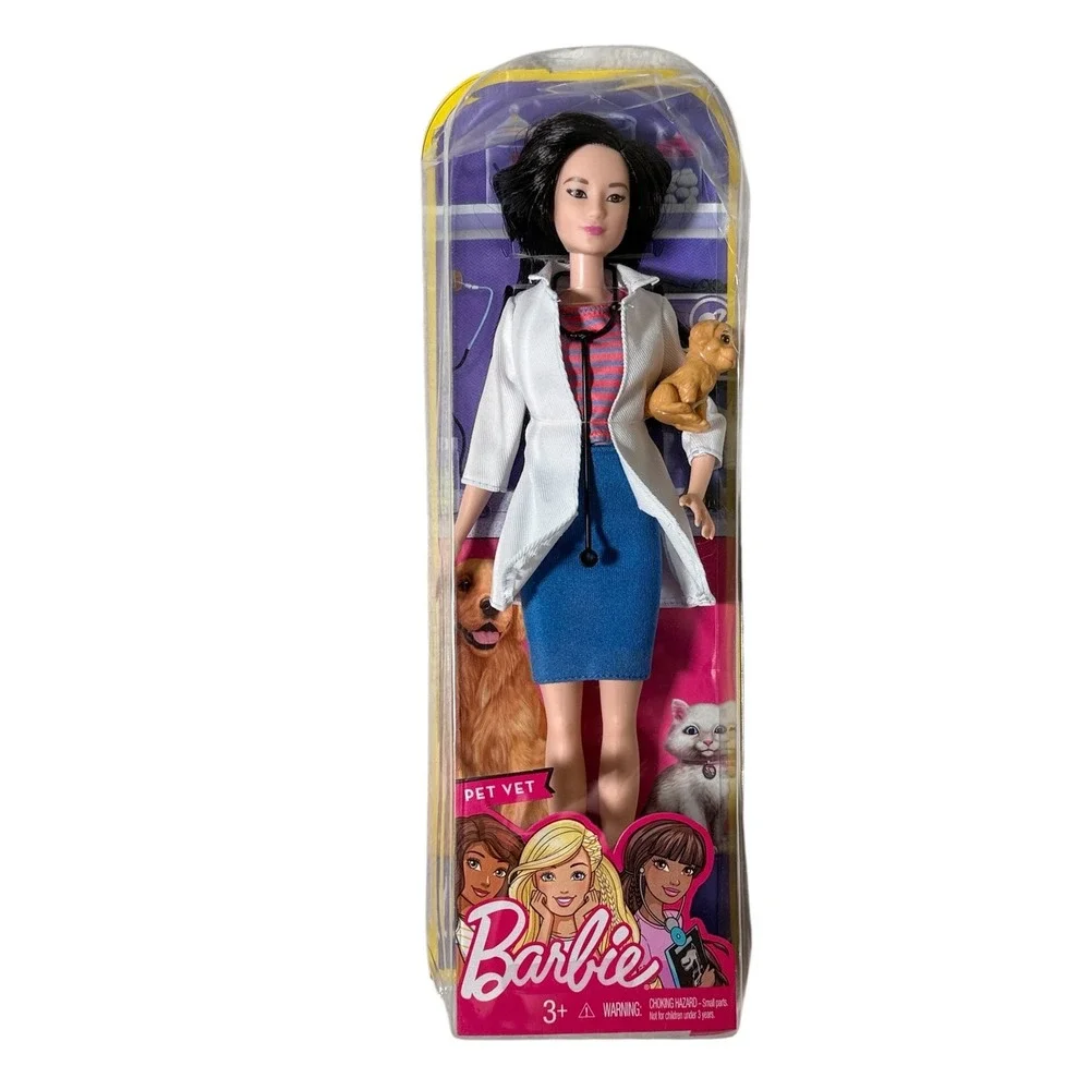 Barbie Career Pet Vet DVF58 Puppy Doll Pretend Play Damaged Box‎